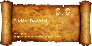 Dudás Donald névjegykártya