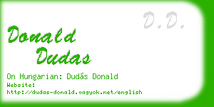 donald dudas business card